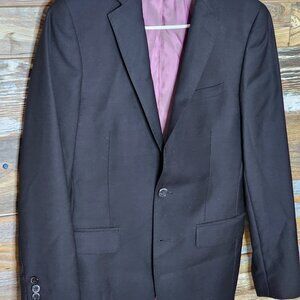 Tiglio Luxe Slim Fit Italy Lanificia Di Biella Dual Vent Black Jacket Blazer 36S